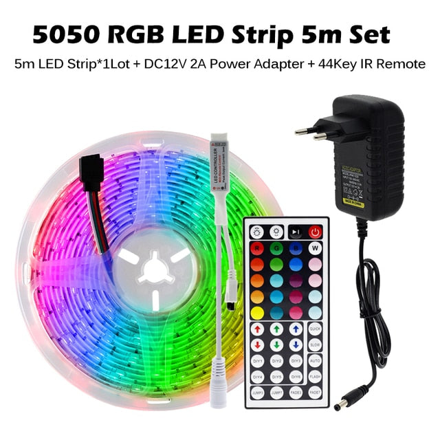 Juego de tiras de luces LED USB RGB Iluminación de cuerda LED flexible con  control remoto MABOTO 10m