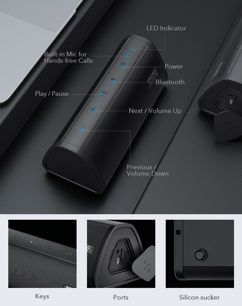 Altavoz inalámbrico bluetooth. Sonido Estéreo